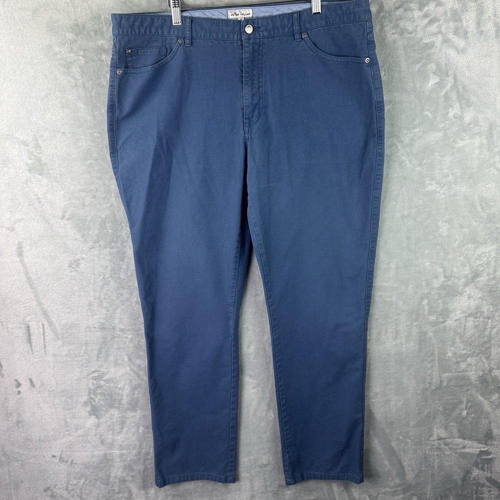 Peter Millar Blue Pants Mens Size 40 Stretch Cotton Casual Golf Chinos*
